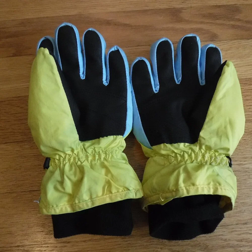 Aixhw Kids Insulated Winter Teal Yellow Black Size Medium